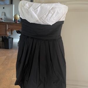 Black and White cocktail prom homecoming short strapless dress size 2